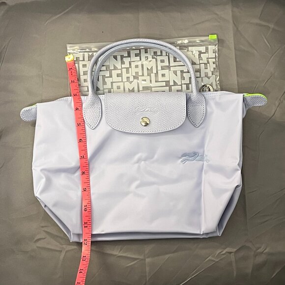 Longchamp Small Le Pliage Green Recycled Canvas Top Handle Bag, SKY BLUE, - Picture 8 of 8